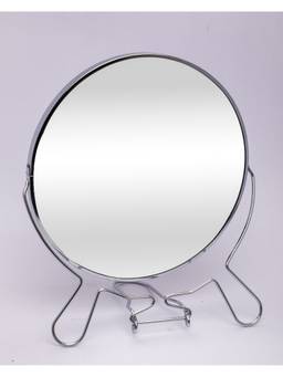 Voncasa - Metal Mirror with Stand - Silver Steel Frame Wall & Basin Mirror
