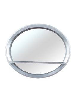 Voncasa - Round Shape Grey Plastic Wall Mirror | Decorative Wall Mirror for Living Room