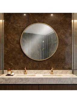 Voncasa - Oval Wall Mirror in Glossy Gold Finish | Decorative Polypropylene Frame
