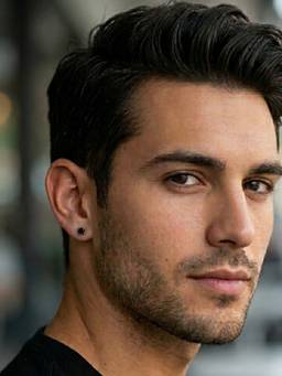 CARATIRO - Black Men Sterling Silver Square Stud Earring
