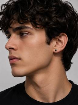 CARATIRO - Black 925 Sterling Silver Square Studs Earring