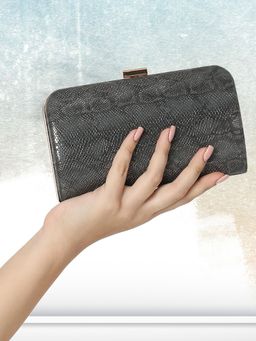Caprese - Teirra Box Clutch Gunmetal