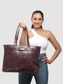 Caprese - Treza Laptop Tote Bag Large Plum