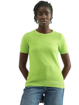 United Colors of Benetton - Women Knitted Round Neck Green Top