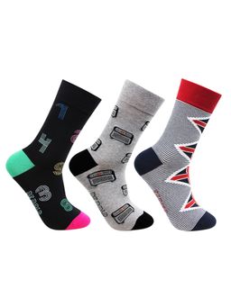 Bonjour - Men's Bold Crew Socks By (Pack of 3)