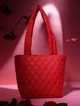 Anekaant - Amour Valentine Red Polyester Heart Quilted Handheld Bag