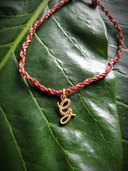 Digital Dress Room - Letter G Name Rakhi Designs Personalized Alphabet Gold Plated Customized Ad