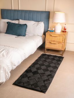 RALIA HOMES - The Prism Diamond Bedside Runner Black