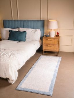 RALIA HOMES - The Horizon Luxe Bedside Anti Skid Soft Runner Blue