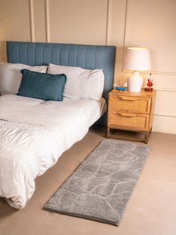 RALIA HOMES - The Verde Foam Padded Jacquard Bedside Runner Grey