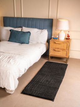 RALIA HOMES - The Breeze Foam Padded Striped Runner Black