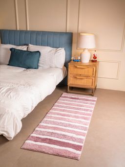 RALIA HOMES - The Lineage Striped Bedside Anti Skid Soft Runner Assorted
