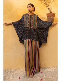 Sandhya Shah - Green Zoya Kaftan with Palazzo (Set of 2)