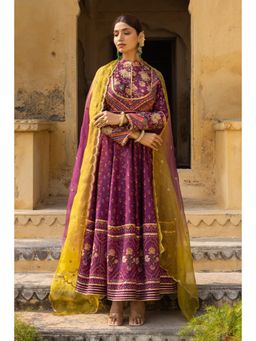 Sandhya Shah - Reema Purple Anarkali with Dupatta (Set of 2)