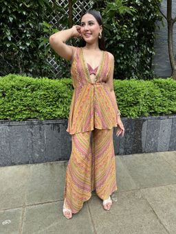 Sandhya Shah - Mustard Aabha Co-Ord (Set of 2)