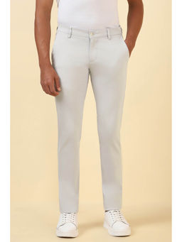 Allen Solly - Men White Solid Cotton Blend Casual Trouser