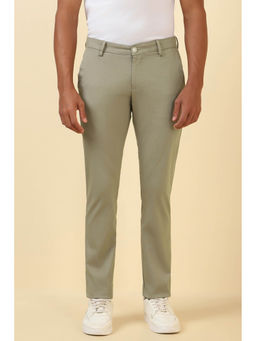 Allen Solly - Men Green Solid Cotton Blend Casual Trouser