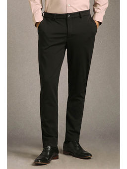 Louis Philippe - Men Brown Solid Rayon Blend Formal Trouser