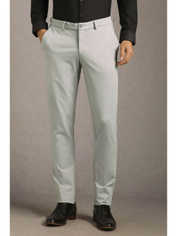 Louis Philippe - Men Grey Solid Rayon Blend Formal Trouser