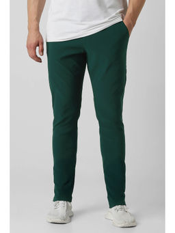 Van Heusen - Men Green Solid Rayon Blend Casual Trouser