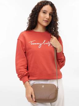 Tommy Hilfiger - Solid Brown Polyurethane Sling Bag