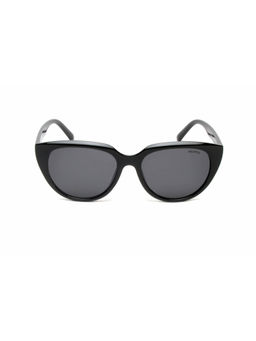 Mespee - Black Oval Full Plastic Women UV Protected Sunglasses (ZN3559-C1) (53)