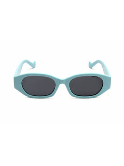 Mespee - Blue Oval Full Plastic Women UV Protected Sunglasses (ZN3562-C3) (55)