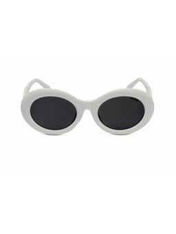 Mespee - Grey Oval Full Plastic Women UV Protected Sunglasses (ZN3569-C3) (50)