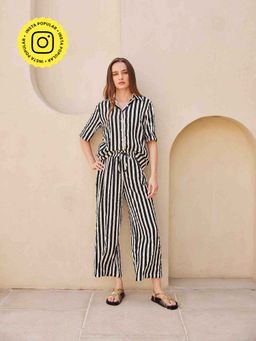 HOUSE OF SAL - Black Mala Stripes Co-Ord (Set of 2)