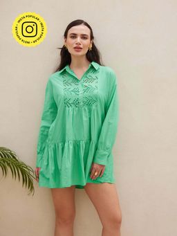 HOUSE OF SAL - Green Paris Short Dress