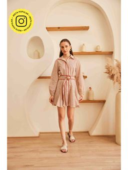 HOUSE OF SAL - Molly Beige Shirt Dress With Belt (Set of 2)