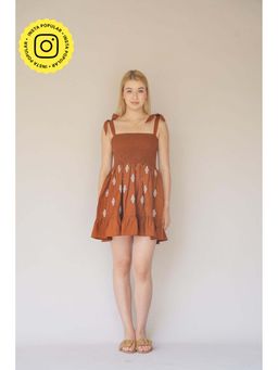 HOUSE OF SAL - Anna Brown Smocked Dress