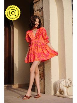HOUSE OF SAL - Printed Multi-Color Short Dress