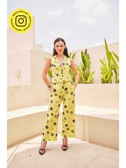 HOUSE OF SAL - Yellow Diza Co-Ord Set Waistcoat and Pants (Set of 2)