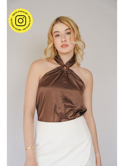 HOUSE OF SAL - Satin Brown Top