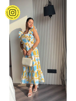 HOUSE OF SAL - Printed Maxi Dress With Back Knot
