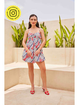 HOUSE OF SAL - Printed Balloon Multi-Color Dress