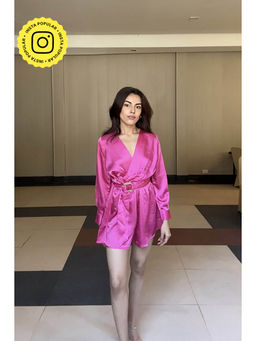 HOUSE OF SAL - Short Satin Pink Dress
