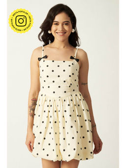 HOUSE OF SAL - Cream Short Dress with Bow Detailing