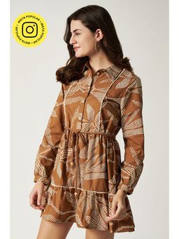 HOUSE OF SAL - Brown Mocha Shirt Dress with Belt