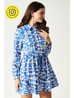 HOUSE OF SAL - Blue Kelly Shirt Dress with Belt