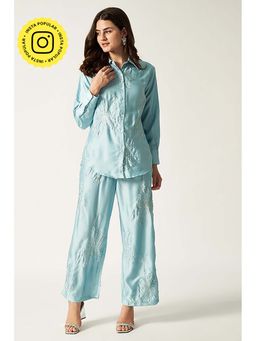 HOUSE OF SAL - Satin Sequin Co-Ord Set- Blue