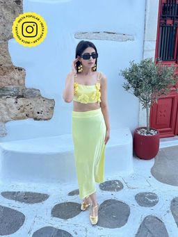 HOUSE OF SAL - Nile Satin Co-Ord Set - Butter Yellow
