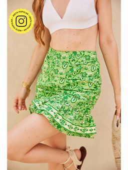 HOUSE OF SAL - Cato Printed Green Skirt
