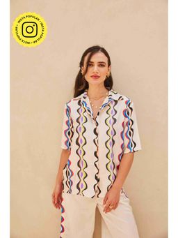 HOUSE OF SAL - Satin Printed Shirt - Multi-Color