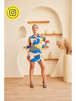 HOUSE OF SAL - Women Multi-Color Polyester Printed Dress