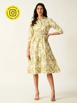 HOUSE OF SAL - Women Multi-Color Cotton Printed Dress