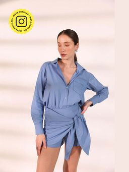 HOUSE OF SAL - Blue Wrap Shorts