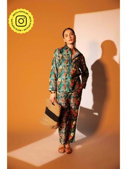 HOUSE OF SAL - Green Amazon Printed Pants