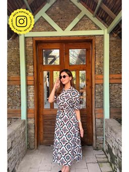 HOUSE OF SAL - Multi-Color Cotton Printed A-Line Maxi Dress